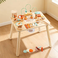 ZW Wooden Multi-Function Busy Board Game Table for Kids