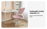 Versatile Design Padded Computer Chair Ergonomic Design Upholstered Rolling Chair Adjustable Height Office Furniture Support for Students, Home Workers, Professionals, Bedroom, Dormitory, Dorm Room, Vanity