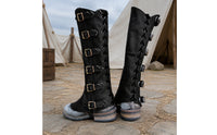 Metal Eyelets Viking Boot Covers Buckles Medieval Boot Covers Stacked Heel Leg Gaiters Calf-High