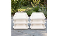 6 Pieces Stepping Stone Tray DIY Stepping Stone Tray Reusable Cement Casting for Homeowners, Gardeners, Garden Path, Patio Walkway, Backyard