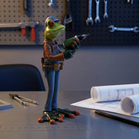 Engineer Frog Statue Birthday Gift Repairman Frog Figurine Unique Design House Decoration for Engineers, Handymen, Desktop, Garden, Bookshelf
