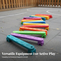 Indoor/Outdoor Use Sensory Training Balance Path Improves Physical Skills Modular Balance Beam Set Develops Coordination Kids Stepping Stones and Beams Non-Slip Surface for Preschoolers, Toddlers, Kindergarten, Daycare, Playroom