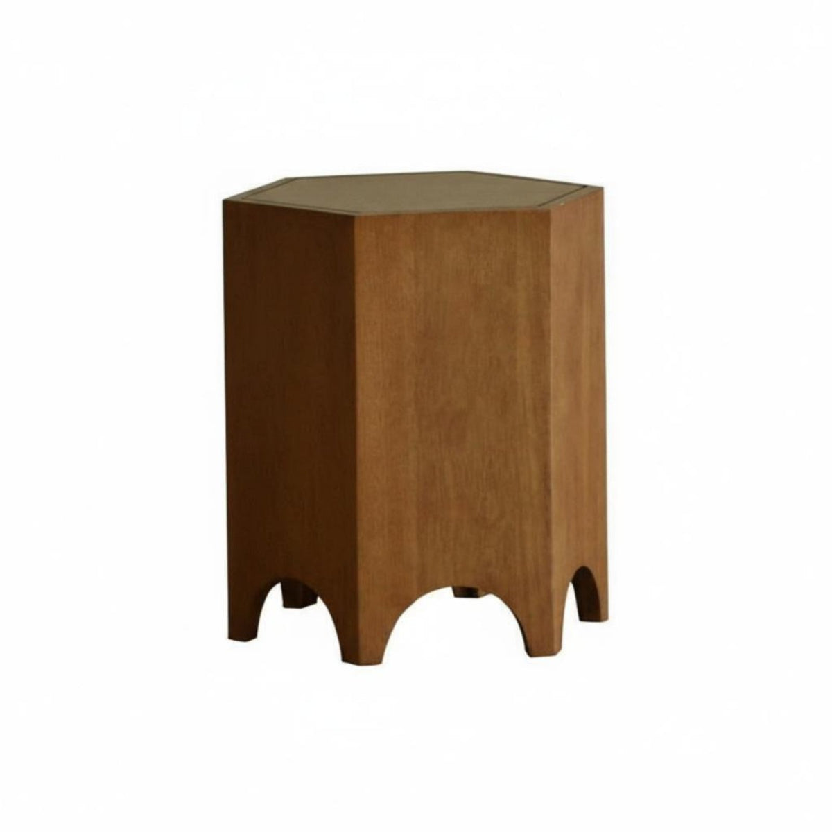 Rustic Simplicity Design Hexagonal Wood piece Geometric Shape side Table Multi-Functional Low Stool artisanal Look for Interior Designers, Homeowners, Apartment Dwellers, Living Room, Bedroom, Entryway, Reception Area