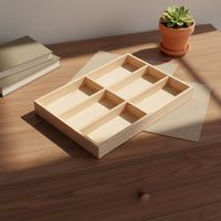 Multi-Compartment Eyewear Tray Wood Construction Eyeglass Display Organizer Thickened Board Wooden Sunglasses Tray for Retailers, Drawer