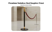 Rust-Resistant Stainless Steel Stanchion Weighted Base Stainless Steel Queue Pole Easy to Inches Tall Stanchion Post Set Elegant Design for Event Organizers, Venue Managers, Business Owners, Museums, Exhibition Centers, Theaters, Airports