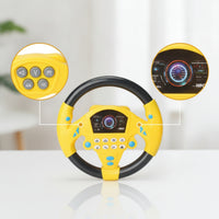 Toy Steering Wheel with Buttons Travel Simulated Steering Wheel Dashboard Toy Interactive Tabletop for Children, Pretend Play