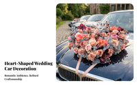 Hollow Style Escort Car Hood Decoration Layered Heart-Shaped Flower Arrangement