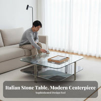 Modern Design two-partlevel Square Table Minimalist aesthetic Household Furniture Sturdy Construction Low silhouette for Interior Designers, Homeowners, Families, Living Room, Lounge Area, Apartment, Home Office