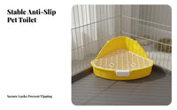 Triangle Pet Toilet High Side Triangle Corner Litter Pan Spill-Resistant Hare Toilet with Grate for Guinea Pigs, Chinchillas