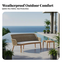 Waterresistant Wicker Seating set sun-resistant 4-Piece Conversation Group Nordic Design Patio Set All-Weather for Families, Homeowners, Adults, Garden, rearyard, Porch, pool area