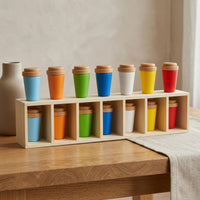Brightly Colored Color Matching Bottle Game Rounded Bottle Color Match Game Memory Training Wooden Tray Toy Easy to Store
