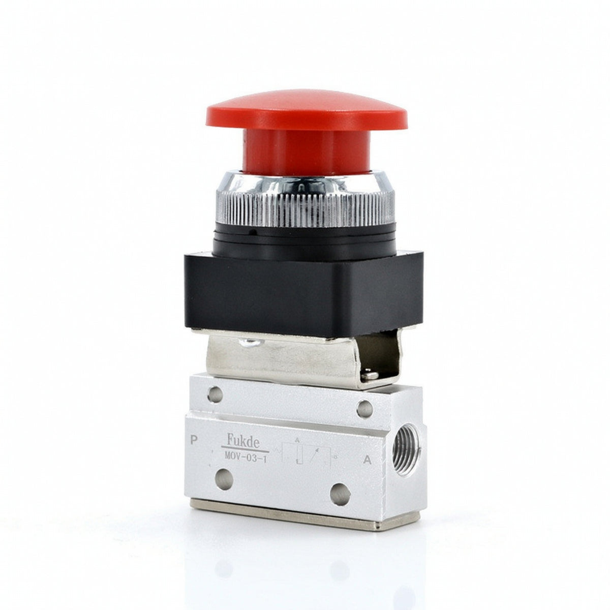 Aluminum Alloy Dome Push Button Valve Compact Button Type Pneumatic Valve Momentary Air for Machinists