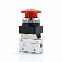 Aluminum Alloy Dome Push Button Valve Compact Button Type Pneumatic Valve Momentary Air for Machinists