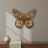 Wrought Ironwork Butterfly Wall Decor Botanical Aesthetic Design Wrought Ironwork Winged Decor Art Resistant for Office