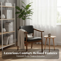Nordic Design Upholstered Wooden Dining Chair Solid Wood Frame Armchair Minimalist Aesthetic Indoor Seating High-Density Foam Cushion for Office Workers, Homeowners, Interior Decorators, Meeting Room, Coffee Shop, Reading Nook, Bedroom