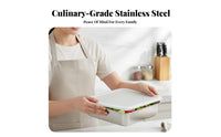 Lidded Metal Food Pan long-lasting Lidded metal container Stackable Design for Kitchen