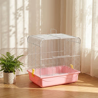 Portable Metal Bird Cage for Parakeets, Lovebirds, Finches, and Small Birds - Travel Carrier and Observation Cage