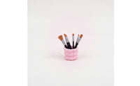 Realistic Miniature Makeup Brushes with Container Exquisite Miniature Makeup Set Cute Mini Storage Case Safe for Desktop Display