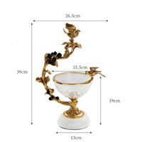 Brass Fruit Basket Ornate Crystal Fruit Basket Floral Pedestal Bowl