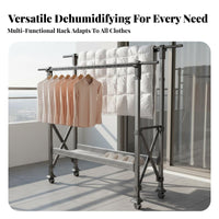 Floor Standing Clothes Rack Extensible Rods Freestanding Clothes Rack Rust-Resistant for Apartment Dwellers, Balcony, Indoor