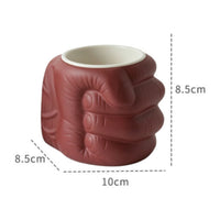 Sculptural Fist-Shaped Planter Compact Fist Planter Unique Flowerpot Modern for Desk, Shelf