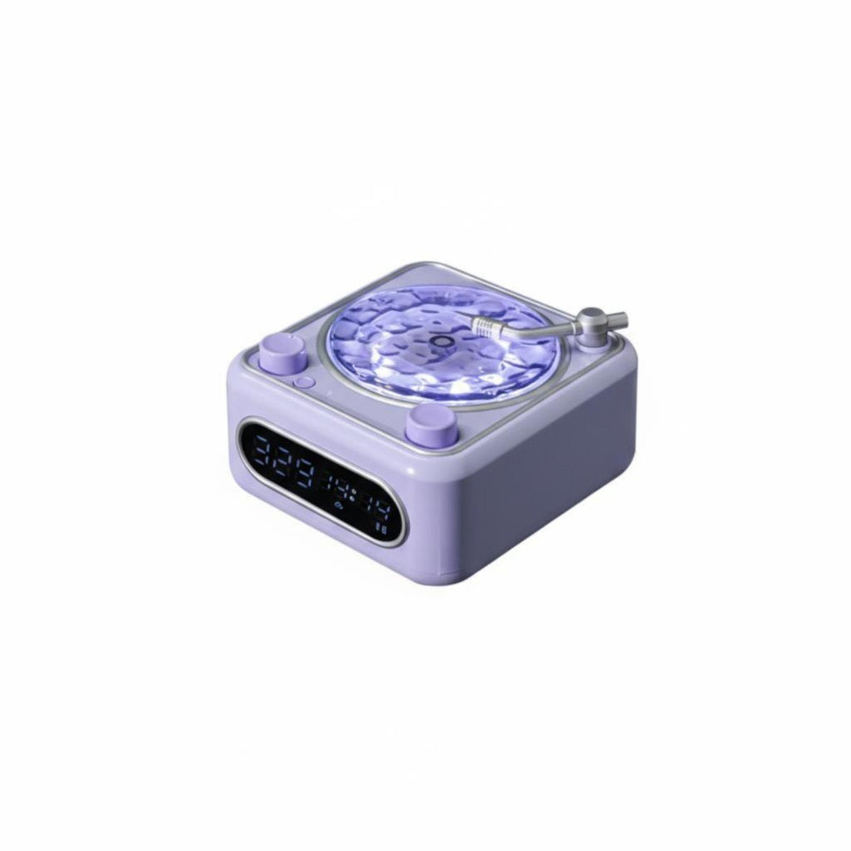 Aurora Projection Vinyl Player Design Light Display Unit Water Wave Effect Multifunction Speaker Timepiece Multifunctional Night Light Multi-Functional for Gift Givers, Young Adults, Bedroom, Relaxation, Parties, Living Room