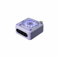 Aurora Projection Vinyl Player Design Light Display Unit Water Wave Effect Multifunction Speaker Timepiece Multifunctional Night Light Multi-Functional for Gift Givers, Young Adults, Bedroom, Relaxation, Parties, Living Room