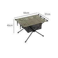 Compact Camping Table with Carbon Steel Tabletop Lightweight Furniture for Campers, Backpackers