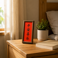 Wooden Photo Frame Family Photo Desktop & Wall Mountable With Protective Cover Magnetic Photo Frame
