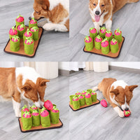 Mental Stimulation Strawberry Snuffle Mat Easy to Clean Strawberry Sniffing Mat Bite-resistantResistant Interactive Treat Brain-Teaser Toy Squeaky