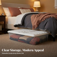 Wheeled Clothes container Slim Design Underbed Container Space-Saving for Under Bed
