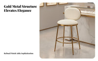 Stylish Design Modern Bar Stool with Back Comfortable Upholstered Bar Stool with Backrest Anti-Slip Feet Modern Counter Height Chair Easy to Clean for Homeowners, Restaurant Owners, Couples, Boutique, Reception Area, Kitchen, Dining Room