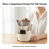 360 Degree Rotating Organizer Multiple Compartments Rotating Desk Organizer Space Saving 360 Degree Rotating Storage Holder for Desktop, School