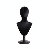 Velvet Mannequin Head with Shoulders Multi-Purpose Mannequin Head Stand