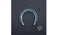 4 Pieces Steel Horseshoe Includes Nails Steel Horseshoe Nail Long-Lasting