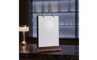 Wood-Grain Flip Table Sign Tabletop Multi-Page Flip Sign Holder Double-Sided Desktop Display with Clear Pages Transparent for Restaurants