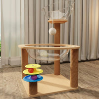 Cat Tree Tower with Space Capsule Condo and Scratching Post