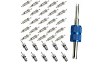36 Pieces Car Air Conditioning Valve Core Accessories with Remover Tool Car Air Conditioning Valve Core Accessories Refrigeration for Garage