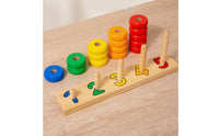 Educational Math Toy Educational Math Learning Board Paint Wooden Number Counting Stacker for Young Children