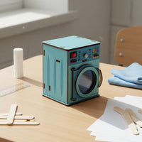 Educational DIY Washing Machine Model Rotating Drum Wooden Washer Assembly Kit Learn Through Play for Classroom