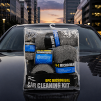 9 Piece Car Cleaning Kit, Microfibre Car Detailing Kit with Wash Mitt, Wheel Brush & Cleaning Sponge, Car Washing Products for Enthusiasts