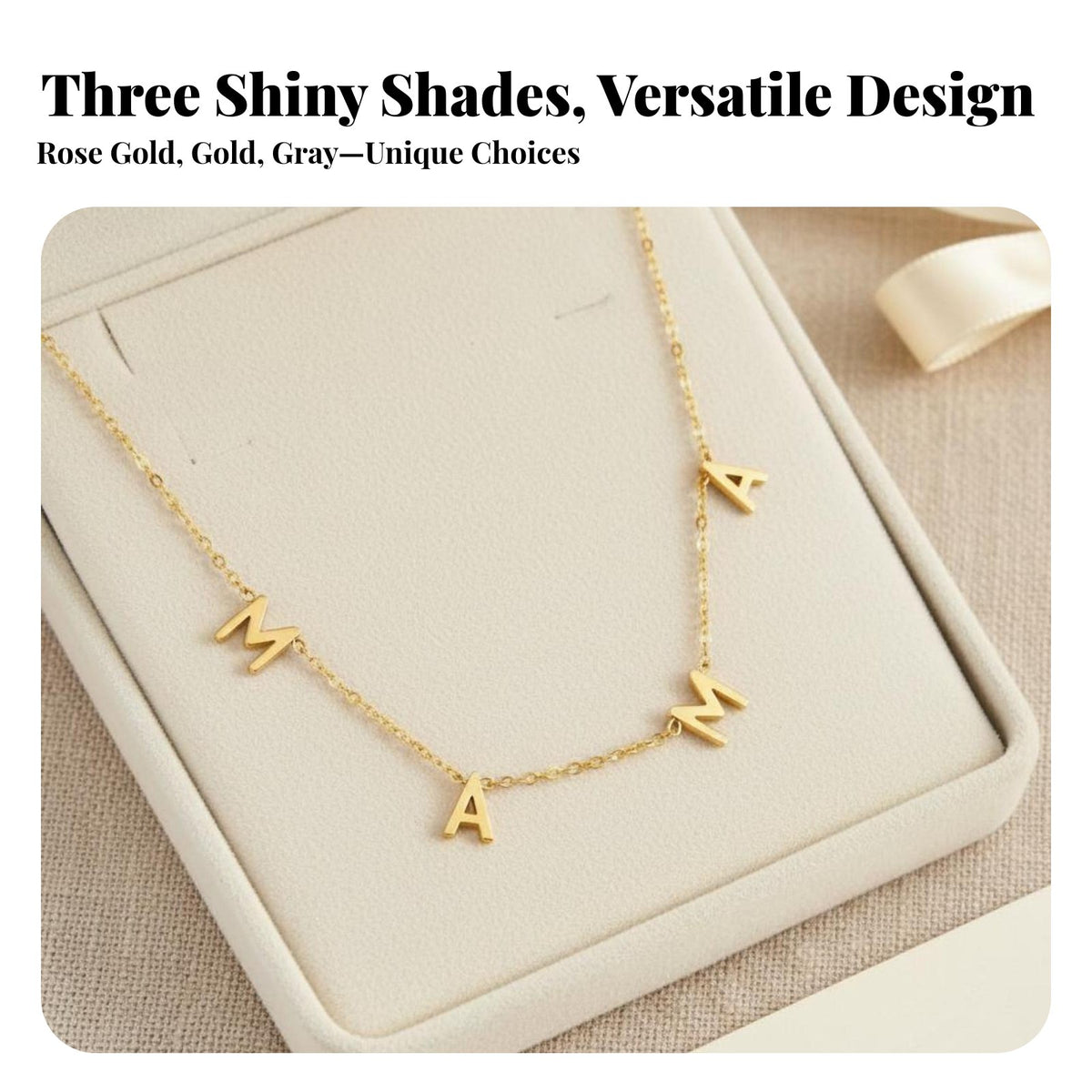 MAMA Letter Necklace Stainless Steel Mom Word Necklace Tarnish Resistant Women's Jewelry for Parents, Moms