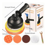 Drill Polishing Head Auxiliary Grip Drill Polishing Pad Holder Waxing Head Adapter Metal Shank Car Care Tool Black Plastic Body