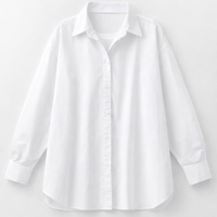 Women Striped Work Shirt with Button Placket for Office Wear, Long Sleeve Casual in Loose Fit, Polyester Business Top
