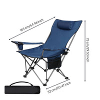 Fishing Recliner Chair Easy to Carry Reclining Camping Chair Cup Holder Outdoor Seat for Anglers