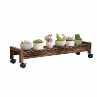 With casters Rolling Tiered Planter Rack Indoor & outsidedoor Use Plant Stand Floor-Standing potted Pot Shelf Weather-Resistant for Homeowners, Apartment Dwellers, Home Decorators, Balcony, Patio, Living Room, Corner Space