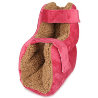 Padded Heel Bootie Adjustable Heel Protector with Straps Foot Warmer with Fleece Lining Soft for Patients, Bed, Wheelchair