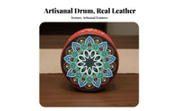 Painted Ethnic Tambourine Performance Stage Prop Hand Drum Handmade Percussion Instrument for Dancers, Culture Aficionados, Cultural Events, Classroom