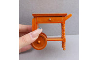 1:12 Dollhouse Handcart with Wheels Dollhouse Serving Cart Miniature Furniture for Model Hobbyists