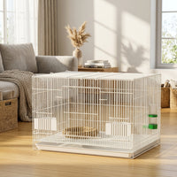 Foldable Chick Breeding Cage with Front Door, Metal Wire Foldable Pet Enclosure, No Wheels Quail and Duckling Cage for Indoor Fowl Raising
